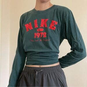 Nike green and red long sleeve top